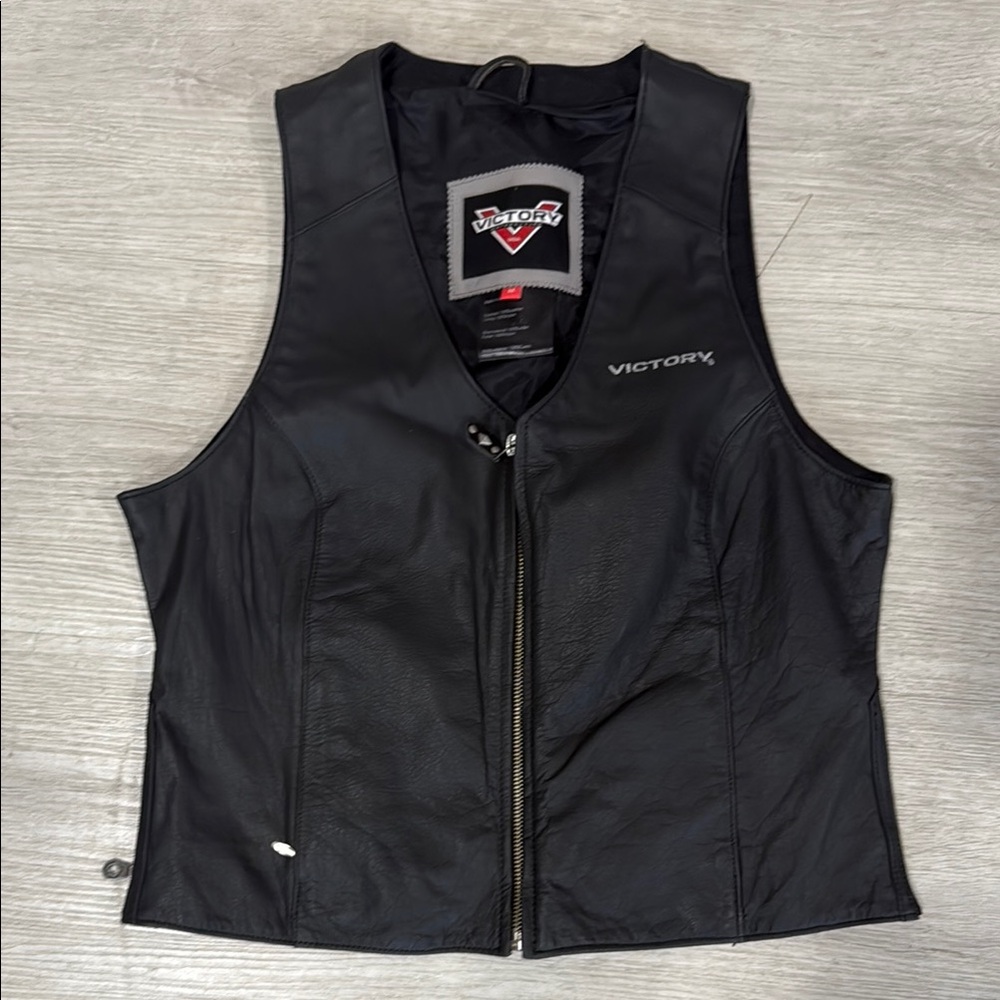 Victory motorcycles women’s 100% leather vest jacket